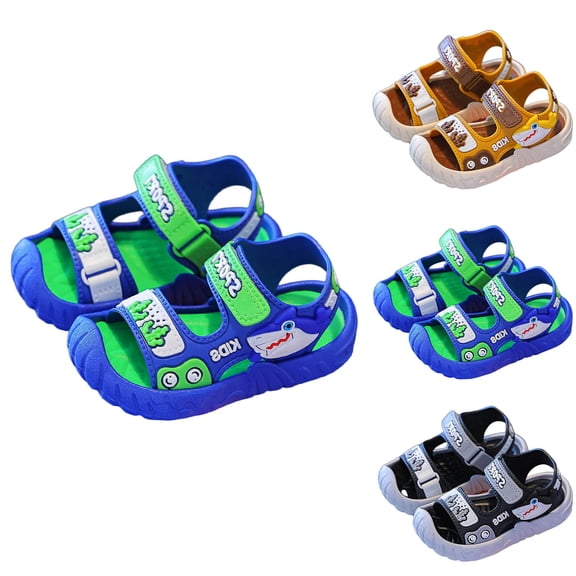 WAVSUF Casual Sandals for Toddler Boys Open Toe Anti Slip Soft Sole Summer Breathable Trendy Shoes Blue Size 9 Toddler
