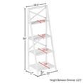 thumbnail image 2 of Lavish Home 4-Tier Freestanding Ladder Bookshelf with X-Back Frame, White, 2 of 8