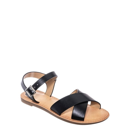 

Tire2 by Soda Children Girl Open Toe Flat Sandal w Ankle Strap