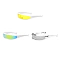 thumbnail image 1 of 3 gafas de sol s con visera estrecha, lentes de espejo unisex, accesorios de disfraces novedosos, lentes de espejo punk, gafas para cosplay Rave amarillo azul gris BLESIY none, 1 of 8