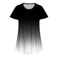 thumbnail image 5 of Womens Plus Size Tops Dressy Flowy Short Sleeve Pleated Blouses Floral Crew Neck Flutter Sleeve Summer Tunic T-Shirts (Black 5XL), 5 of 5