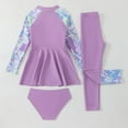 thumbnail image 5 of Aihuaihua Girls Rash Guard Swimsuit Long Sleeve UPF 50+ Swimwear Set with Skirt and Shorts Athletic Bathing Suit for Swimming Beach Sports, 5 of 8