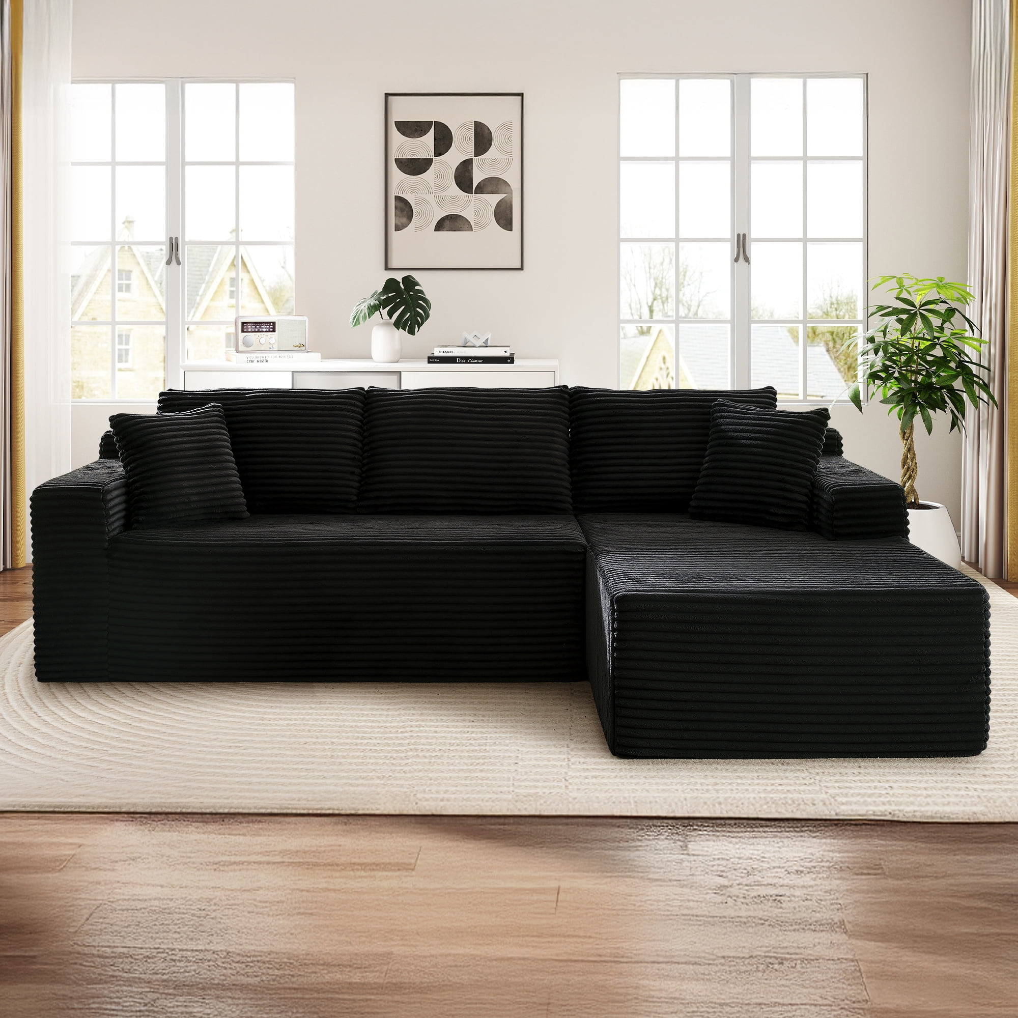 Muumblus Modular L-Shape Sectional Sofa – Cloud Corduroy Sleeper