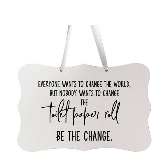 LifeSong Milestones 8x12 Ribbon Sign Toilet Paper Roll (White)