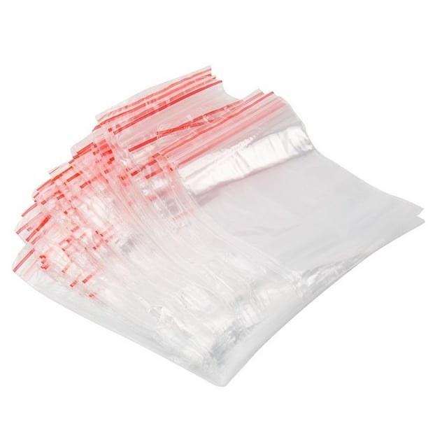 100 sacs à fermeture éclair refermable clair poly sac plastique