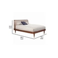 thumbnail image 2 of California King Platform Bed with Slat Back Rattan Headboard Brown, 2 of 4