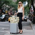 thumbnail image 6 of FORMRS Tote Bag for Women Quilted Large Capacity Travel Work Carry On Shoulder Handbag, Green Birds, 6 of 7