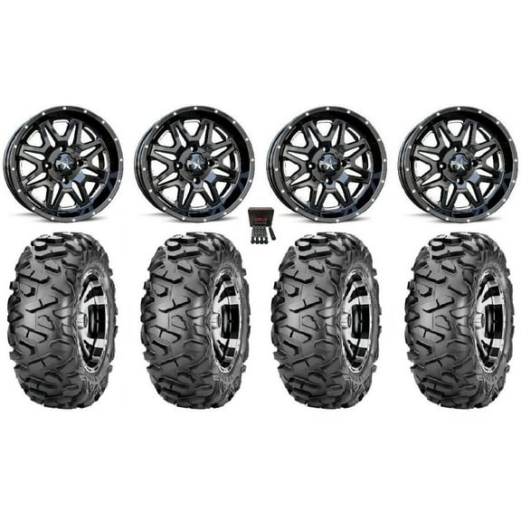 MSA Black Vibe 14" ATV Wheels 30" BigHorn Tires Sportsman RZR Ranger