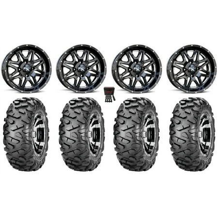 MSA Black Vibe 14 UTV Wheels 30 BigHorn Tires Polaris RZR XP 1000 / PRO XP / Ranger XP 900/1000
