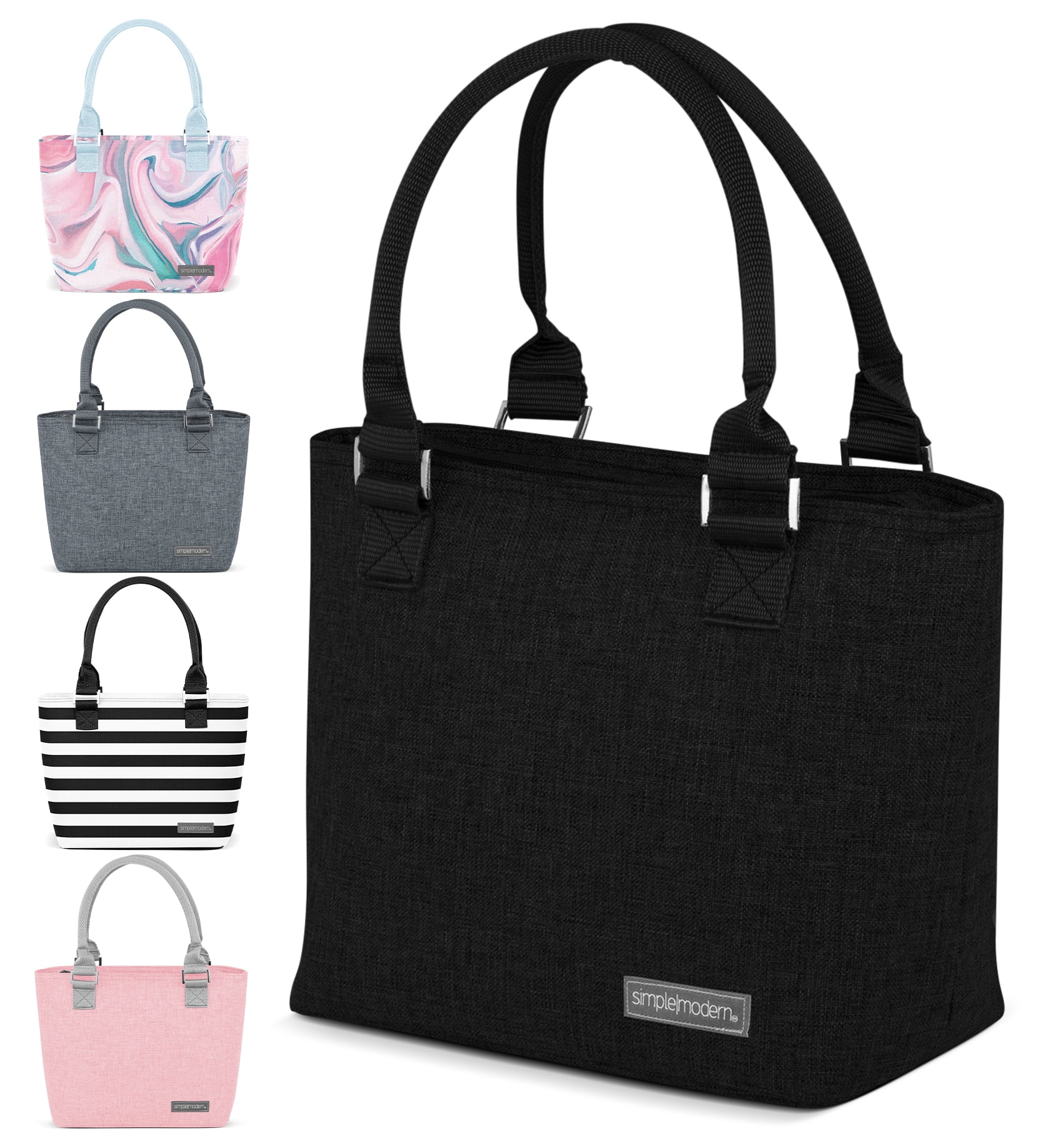 Simple Modern 4L Cara Lena Lunch Bag for Women - Black Insulated Lunch