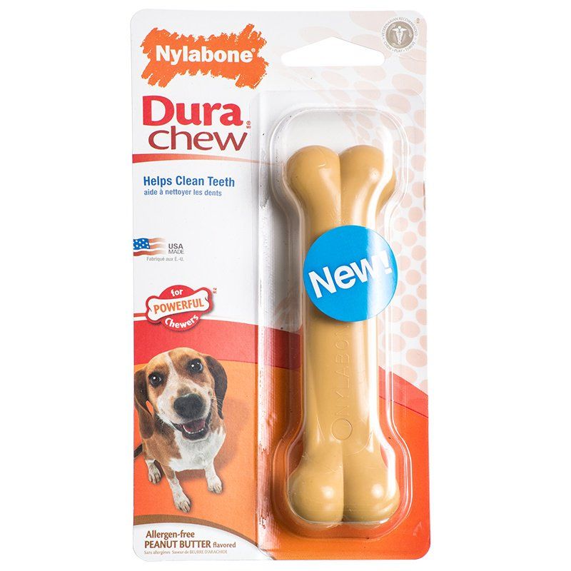 Nylabone Dura Chew Dog Bone - Peanut Butter Flavor Wolf Pack of 3 -  Walmart.com