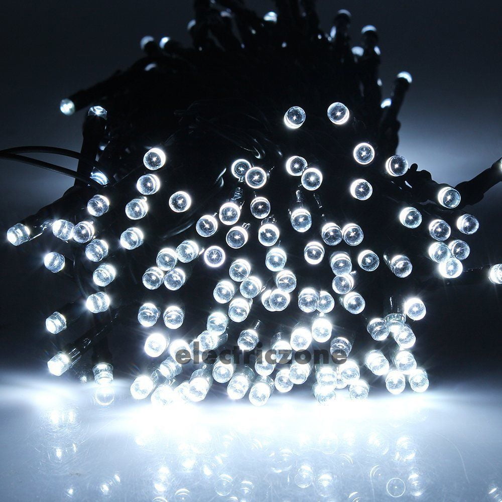 Pack of 2 Kanstar 100 LED 39FT White Outdoor Solar String lights for Garden Wedding Party Lamps