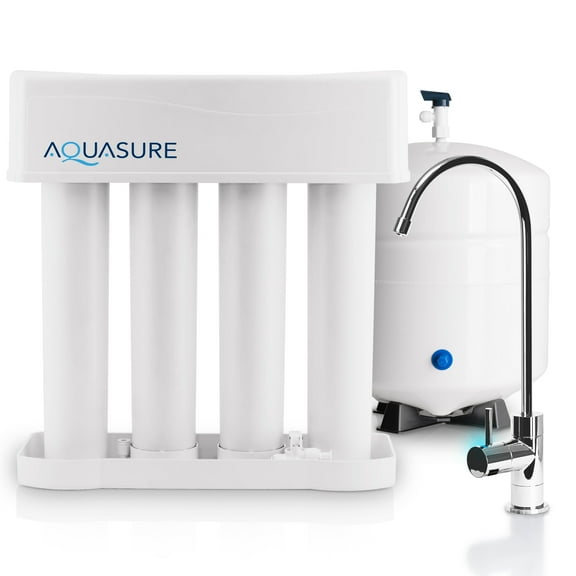Aquasure Premier Pro 100 GPD Reverse Osmosis Drinking Water Filter System, LED Indicator Faucet