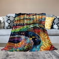 thumbnail image 2 of Orinice Throw Blanket  Flannel Plush Blanket for Bed Couch Sofa Chair Aesthetic Cute Soft Warm for Girls Women Animals Nature-Snake Watercolor 50x60in, 2 of 6