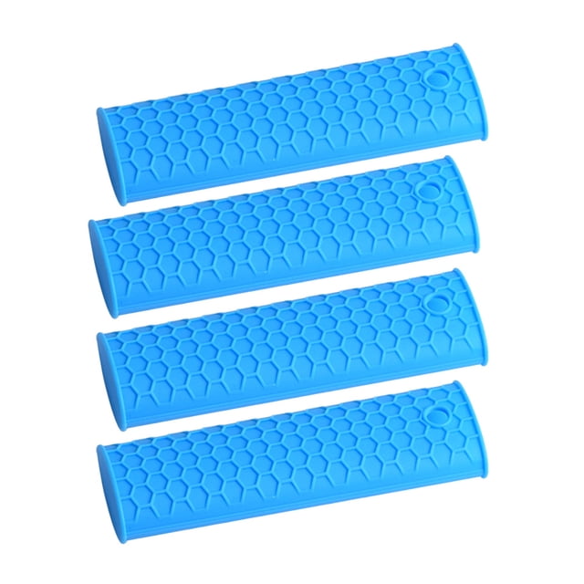 EeaseMX 4 fundas de silicona para mangos de ollas, resistentes al calor y antideslizantes (azul)
