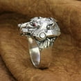 thumbnail image 6 of 925 Sterling Silver Semi Machine War Bear Ring Biker Punk Jewelry TA252 US Size 11.5, 6 of 17