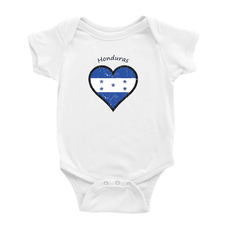 

Honduras Flag Heart Love Cute Baby Clothing Bodysuits Boy Girl Clothes