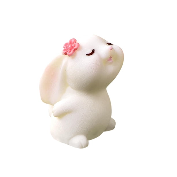 Pequeños Ornamentos de Pascua Mini Conejo Resina Ornamento 3x2x1 cm para Conejo de Pascua Figurinas