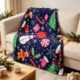 thumbnail image 2 of SLYNSHome Christmas Santa Throw Blanket, 70x100 cm Festive Print Plush Throw, Soft Warm Couch Cover for Sofa Bedroom Holiday Home Decor, 2 of 6