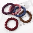 thumbnail image 3 of Elastic Hair Accessories Frosted Color Girl Ponytail Holder Big Telephone Wire Rubber Bands Hairbands Hair Rope Hair Ties BLACK, 3 of 8