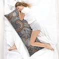 thumbnail image 4 of Paisley Long Body Pillow Cover - Vintage Bohemian Floral Print, Soft & Breathable Ethnic Fabric, Hidden Zipper, 20"x54" - Elegant Home Decor Gift for Side Sleepers & Pregnancy Support, 4 of 7