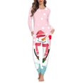 thumbnail image 1 of Pijama con estampado navideño para mujer, traje de manga larga, pantalones largos, ropa de casa, conjunto de dos piezas, ropa de dormir, invierno, envío directo, 1 of 3
