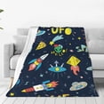 thumbnail image 4 of Salouo Funny Spaceships Print Bed Blankets,Flannel Blanket Comfortable Air Conditioning Blanket Lightweight Blanket for Sofa Bed Travel & Couch -40"x30", 4 of 8