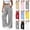 Gray, variant on Women Elastic Drawstring High Waist Wide Leg Pants Side Snap Split Hem Palazzo Pants Deep Pockets Street Walking Workout Casual Trousers Daily Travel Womens Pants