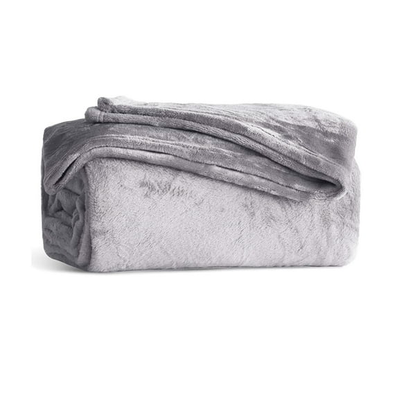 JS HOME 50 x 60" Fleece Blanket Throw, Light Weight Soft Fuzzy Plush Flannel Blanket All Season for Bed, Sofa, Couch (Gray)