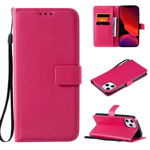 Feishell for Apple iPhone 15 Pro Wallet Case for Women Men Durable PU Leather Magnetic Buckle Folio Flip Stand Protective Phone Case with Card Slots & Kickstand,Rose