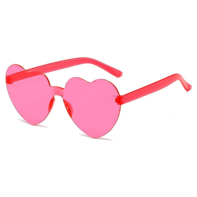 Gafas de sol con forma de corazón de melocotón para hombre y mujer, gafas de sol con forma de corazón integradas, de gelatina transparente y color amor