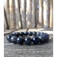 thumbnail image 2 of Natural Tanzanian Iolite 8mm Round Shape Smooth Cut Beads Stretchable Bracelet for Men & Women., 2 of 2