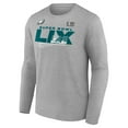thumbnail image 2 of Men's Fanatics  Heather Gray Philadelphia Eagles Super Bowl LIX Big & Tall Quick Pass Long Sleeve T-Shirt, 2 of 4