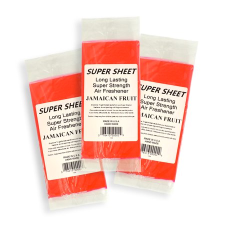 Jenray Super Sheet Small (7.5"x3.75") Under Seat Car Air Freshener, 3-Pack (Jamaican Fruit)