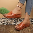 thumbnail image 5 of EKVAHL Orthopedic Sandals for Women with Arch Support Wedge Heel Sandals Open Toe Plantar Fasciitis Feet Slippers Comfortable Casual Wedge Slides, 5 of 6