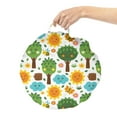 thumbnail image 2 of Cartoon Round Floor Cushion with Handle, Illustration of and Smiling Kawaii Nature Bees Trees Flowers Clouds Sun Forest, Decorative Pillow for Living Room & Dorms, 18" Round, Multicolor, by Ambesonne, 2 of 4
