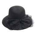 thumbnail image 2 of Skymirror Women Church Cap Bow Wide Brim Summer Foldable Bowknot Hat for Party, 2 of 8