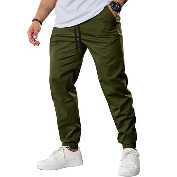 COOFANDY Mens Black Casual Joggers Pants Chino Tapered Sweatpants Stretch Twill Jogging Pants