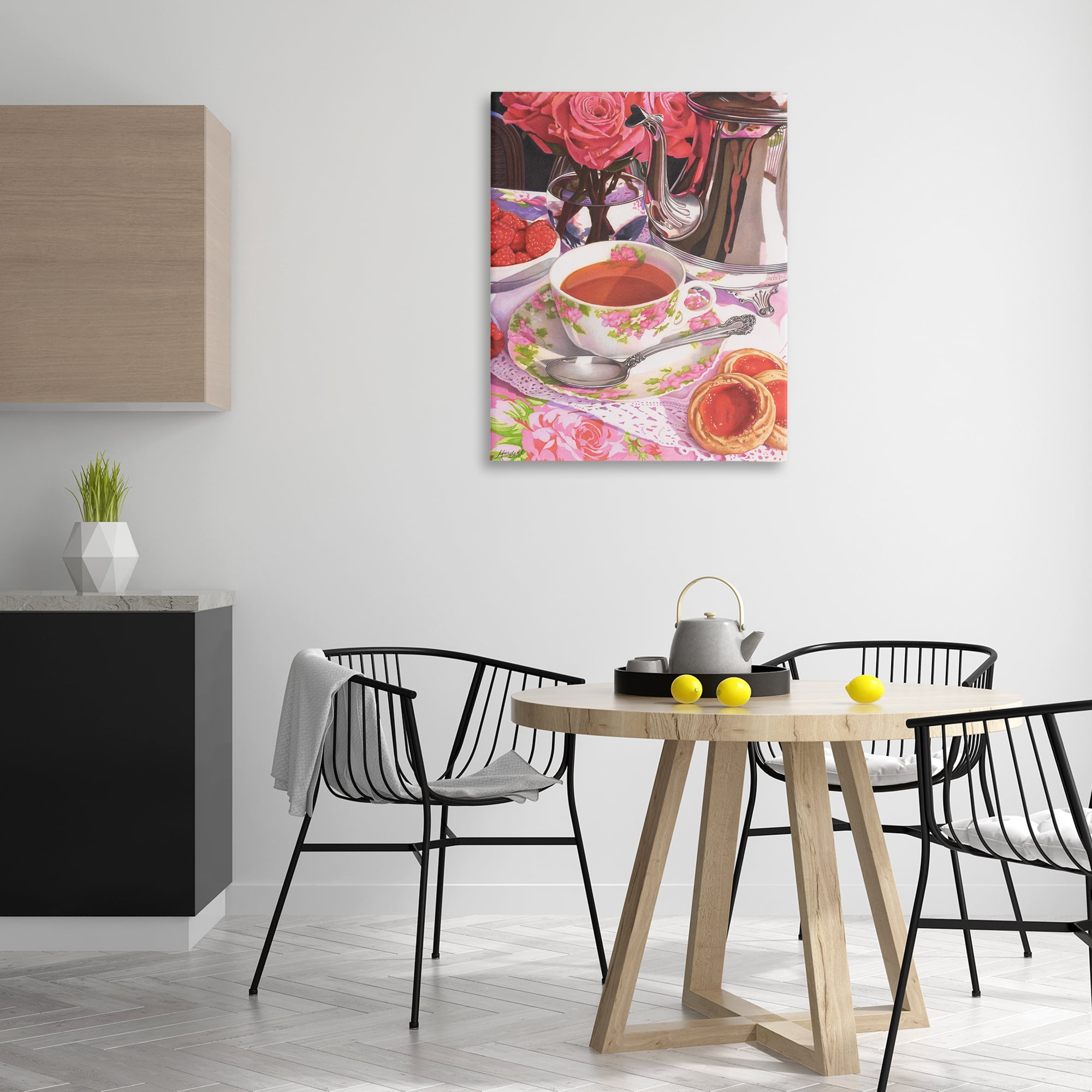 Stupell Industries Tea & Strawberry Cookies Food & Beverage Painting Gallery Wrapped Canvas Art Print Wall Art, 30 x 40