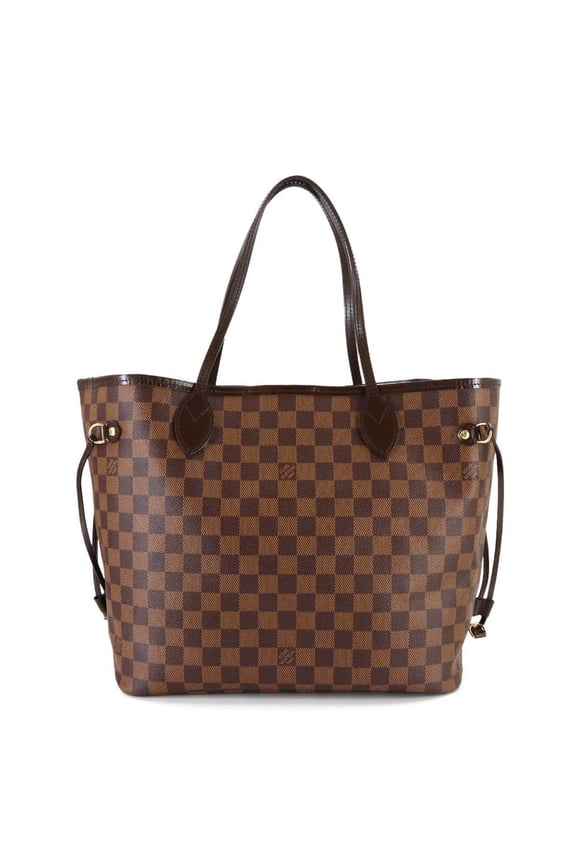 Pre-Owned Louis Vuitton Damier Neverfull MM Tote Handbag, Ebene Cerise N51105 Brown