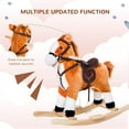 thumbnail image 5 of Dranite Plush Rocking Horse, Wooden, Sounds, Moving Tail, Brown, Toddler, 5 of 15