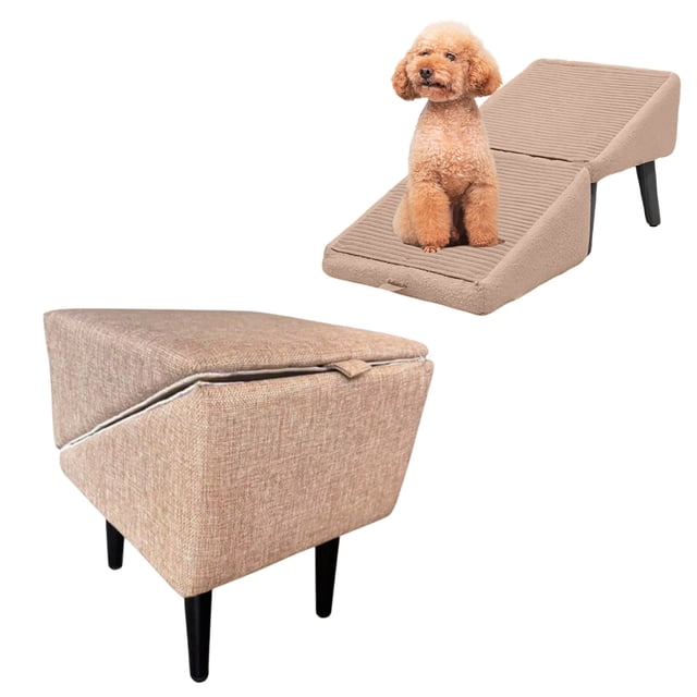 Foldable Wooden Dog Ramp And Stairs For Large Medium And Small Dogs 2 In 1 Pet Steps