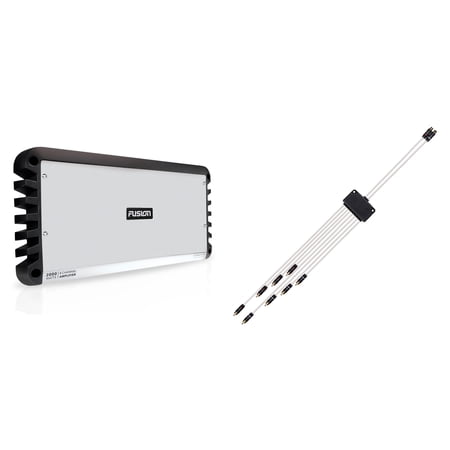 Fusion Entertainment SG-DA82000 Signature Series 8 Channel Marine Amplifier with Fusion RCA Cable Dual Female To 8-way Male Splitter