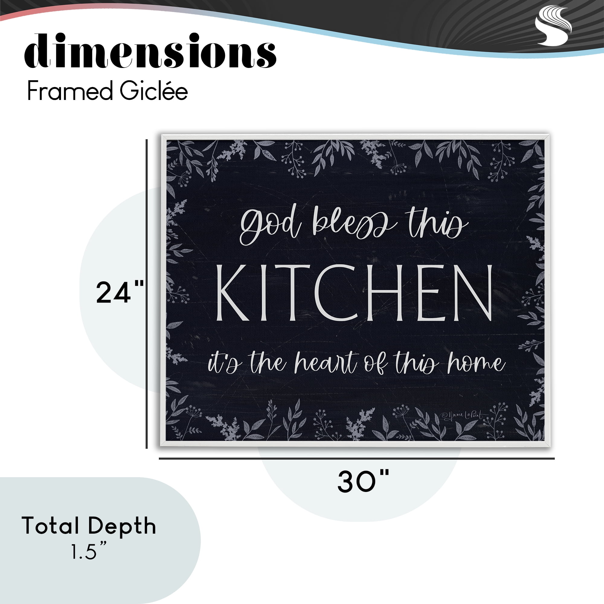 Stupell Industries Kitchen Heart Of This Home White Framed Giclee Art, design by Annie LaPoint