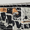 thumbnail image 5 of Vintage Retro Halloween Fabric Shower Curtain Spooky Bathroom Decorations, Trick or Treat Cute Cool Gothic Creepy Skull Skeleton Spirit Halloween Shower Curtain Set with Hooks, Heavy Duty Waterproof, 5 of 6