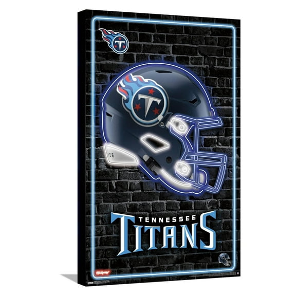 NFL Tennessee Titans - Neon Helmet 23 Canvas Wall Poster, 14.725" x 22.375"