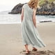 thumbnail image 5 of Vestido de bolsillo de lino de algodón sin mangas SCZ color sólido casual gris claro 5xl, 5 of 7