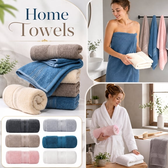 Onuia Luxury Bath Towels, Ultra Soft Egyptian Cotton Towels, Skin-Friendly Low-Lint Bath Towels for Bathroom, Spa, Gym and Home,Gray,(27.6×55.1 in)