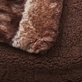 thumbnail image 6 of Tache Chocolate Golden Brown Striped Throw Super Soft Warm Faux Fur with Brown Back Blanket - 50x60, 6 of 8