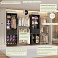 thumbnail image 2 of Homieasy Adjustable Walk-in Closet System, 10.7FT (72"-128.6") with 4 Wooden Drawers, 6 Hanging Rods, 3-Tier Shoe Rack & Grid Cubes, Heavy-Duty 1000LBS Capacity for Bedroom Organization,Black, 2 of 7